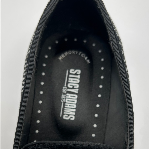 Stacy Adams Black and Silver Studded Loafers - Picture 2 of 7